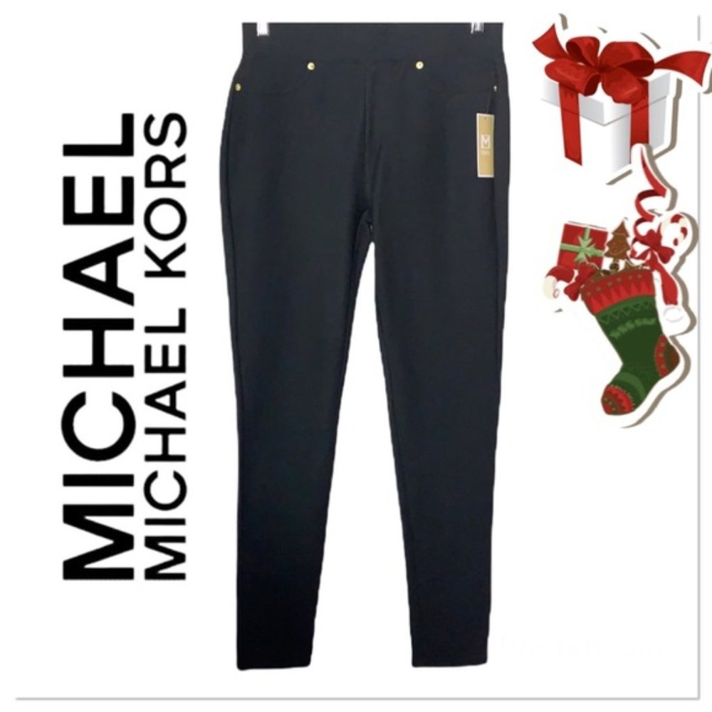 Michael Michael Kors black skinny pull on pants/leggings size M